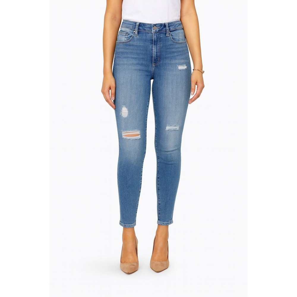 Celebrity Pink Juniors High Rise Ripped Skinny Ankle Jeans Size 7 28
